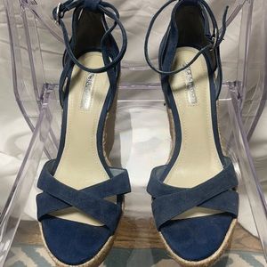 BCBG Navy side wedge with rope detail